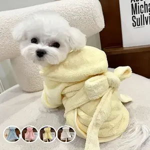 Super absorbent and cute pet bathrobes for small dogs and cats - quick-drying, soft, comfortable for all seasons, absorbent bath towels for cats and dogs, quick-drying bathrobes with secure closure