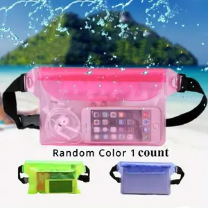 Waterproof Phone Bag, Random Color Transparent Phone Pouch, Floating Outdoor Sealed Touch Screen Phone Pouch for Swimming, Beach, Camping, Hiking
