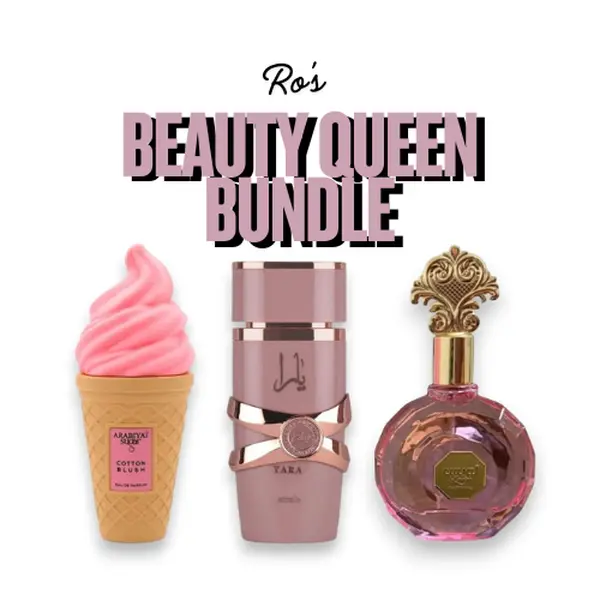 Ro's Beauty Queen Bundle | Arabiyat Sugar Cotton Blush + Lattafa Yara Elixir + Zakat Louise Gourmand Carnival | Women's Fragrance | 100 ML - 3.4 OZ | Eau De Parfum | Strawberry - Raspberry & Coconut