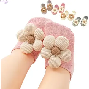 Baby Accessories: 4-Pack Newborn Baby Girl Ankle Socks, Cute Animal & Flower Princess Design, Non-Slip Grippers, Soft Comfortable Casual Everyday Wear