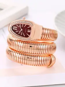 Fashion-Forward Elastic Coiled Snake Wristwatch - Exquisite Design with Unique Characteristics, Quartz Watch