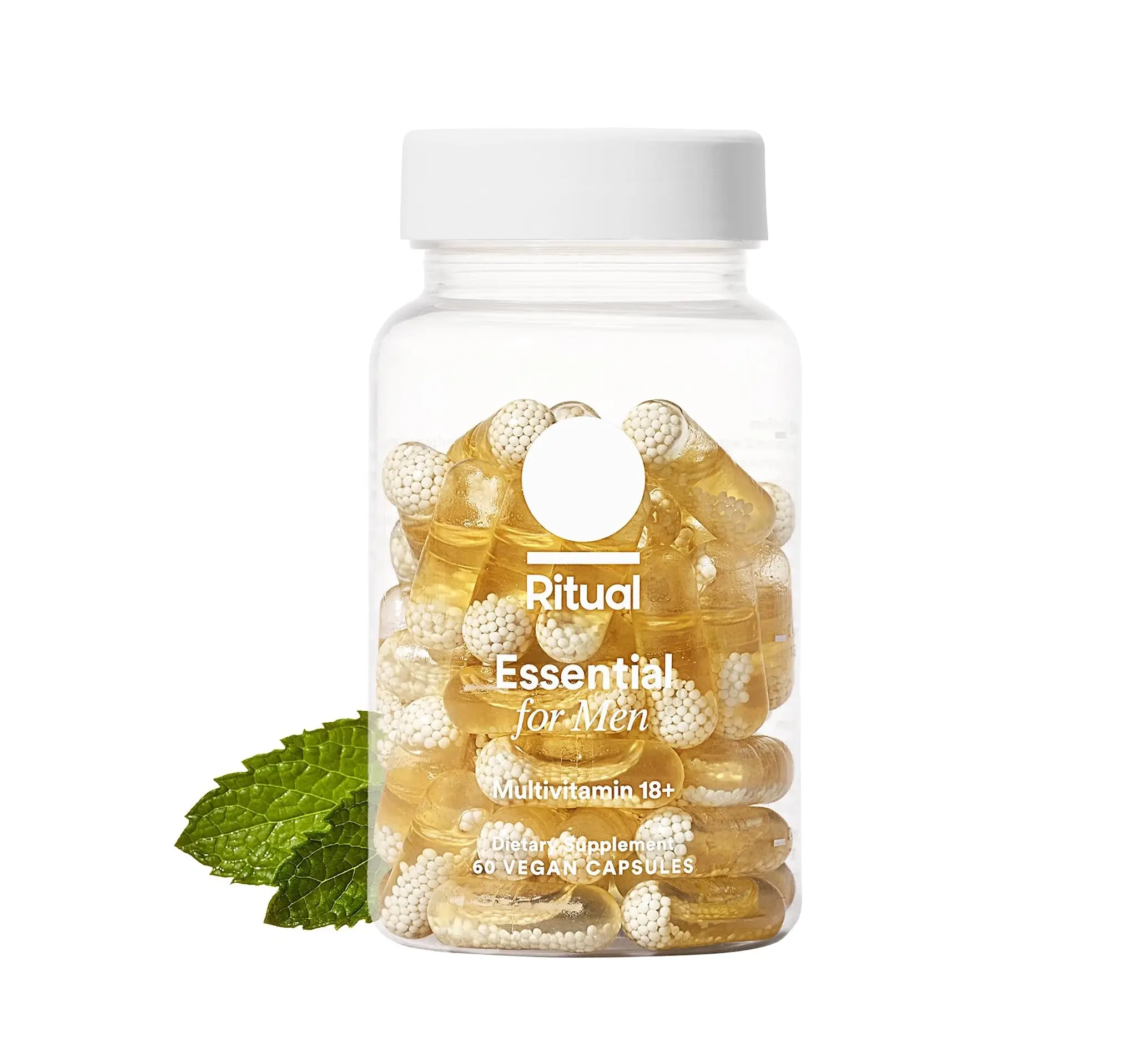 Ritual Men's 18+ Multivitamin - 60 Capsules - 30 Servings Key Essential Vitamins and Minerals to Support Energy, Muscle, Heart, Brain Health* - Zinc, D3, B12, A, K2 - Vegan - Mint