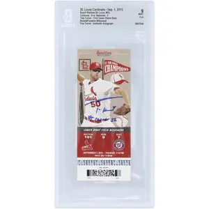 Trea Turner Washington Nationals Autographed September 1, 2015 1st Career Stolen Base Beckett Fanatics Witnessed Authenticated Mint 9 Ticket with "1st Career SB" Inscription - Fanatics Authentic Certified