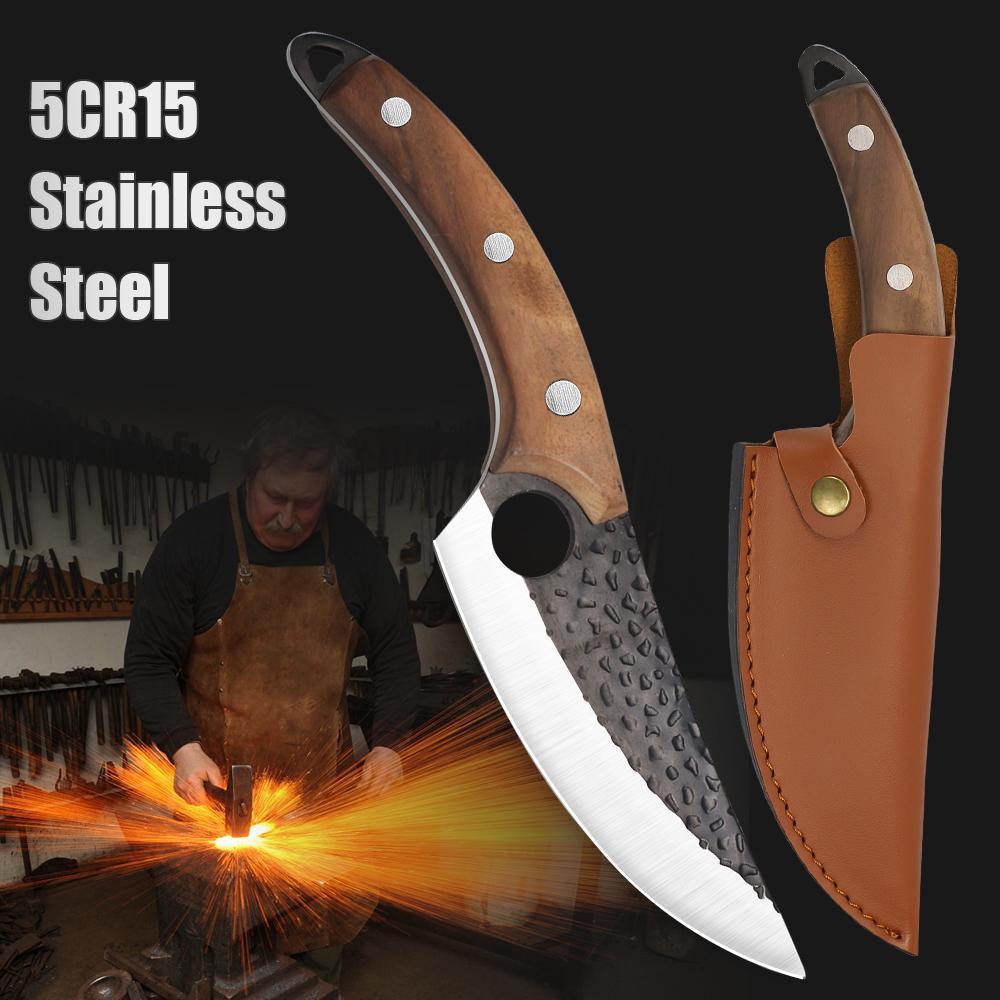 Butcher knife with sheath, Viking knife, full bladed japanese kitchen boning knife, camping, barbecue