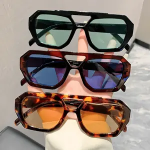Large Rectangular Fashion Eyewear with Gradient Lenses from Green to Blue Sturdy Metal Hinges for Casual & Formal Outfits Trendy Accessory Elegant Design High-Quality Craftsmanship Fashionable Frames Sunglasses Dark Frame Vintage Ombre Square Sunglasses