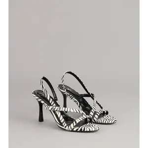 Wild Card Energy Zebra Slingback Heels