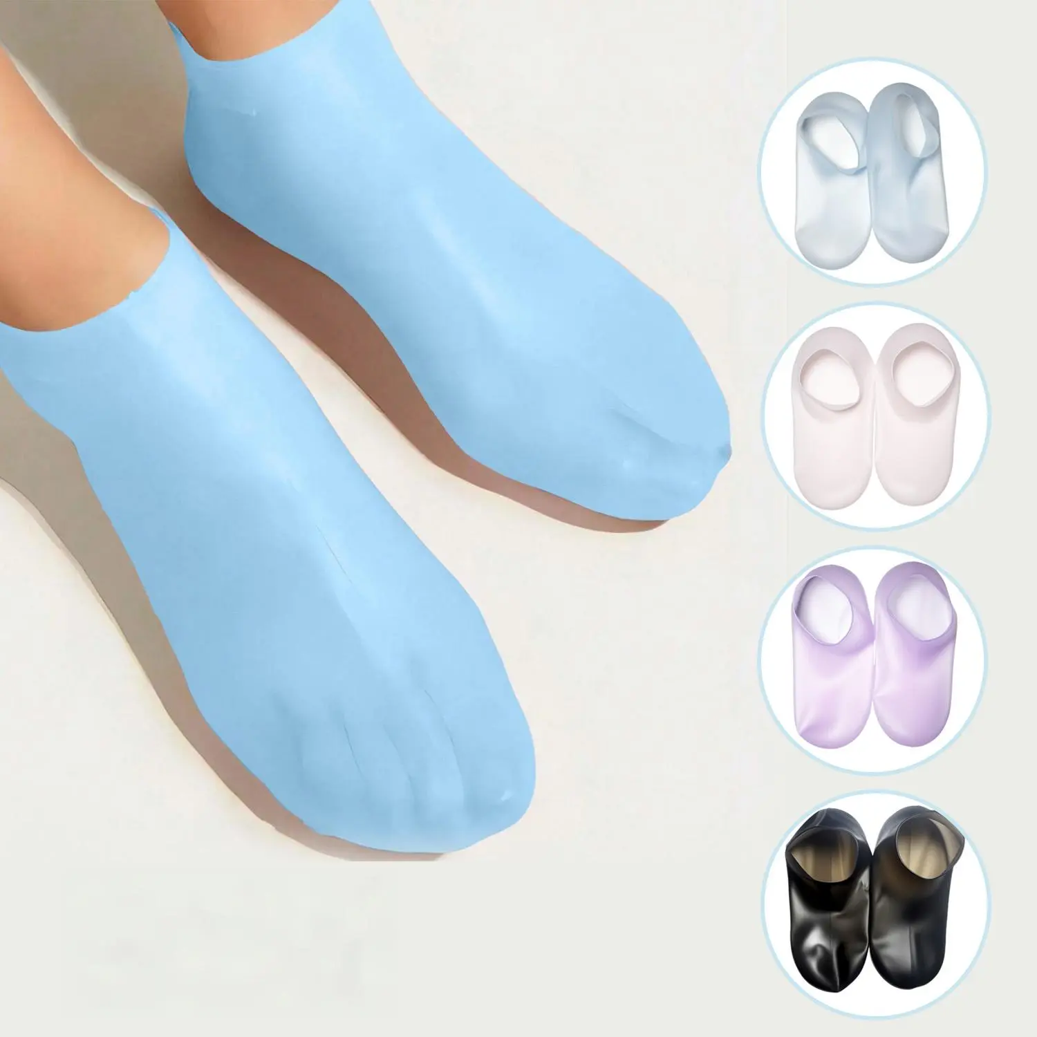 Silicone Moisturizing Socks for Dry Feet & Cracked Heels, Soften Rough Skin with Elastic Fit, Daily Foot Care Essential that Helps Prevent Cracking and Hydrates Like a Moisturizing Foot Mask