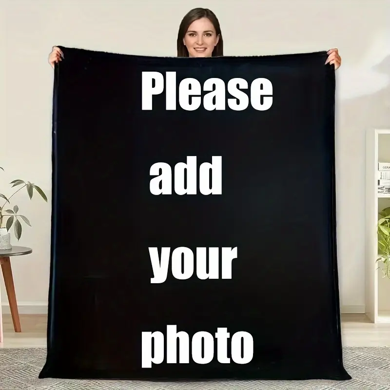 Customized Crochet Blanket - 1 Animal Print Photo Gift Blanket, Soft, Hypoallergenic, Breathable, All-Seasons, Skin-Friendly, Durable, Machine Washable, Upload Photo/Text, Ideal for Birthdays, Home Use