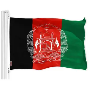 G128 Afghanistan Afghan Flag 3x5 feet Printed 150D, Indoor/Outdoor, Vibrant Colors, Brass Grommets, Quality Polyester, Much Thicker More Durable Than 100D 75D Polyester