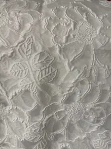 3D Floral Embossed Shimmer Fabric