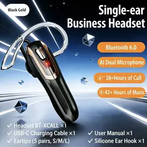 ITUKDEES  A commute-friendly, single-ear business Bluetooth headset featuring one-touch mute to eliminate external distractions, and smart redial to keep your hands free.