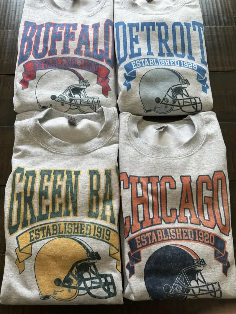 Vintage Football Sweatshirt Grey Cotton Comfy Crewneck Sweatshirt Perfect for Touchdown Days