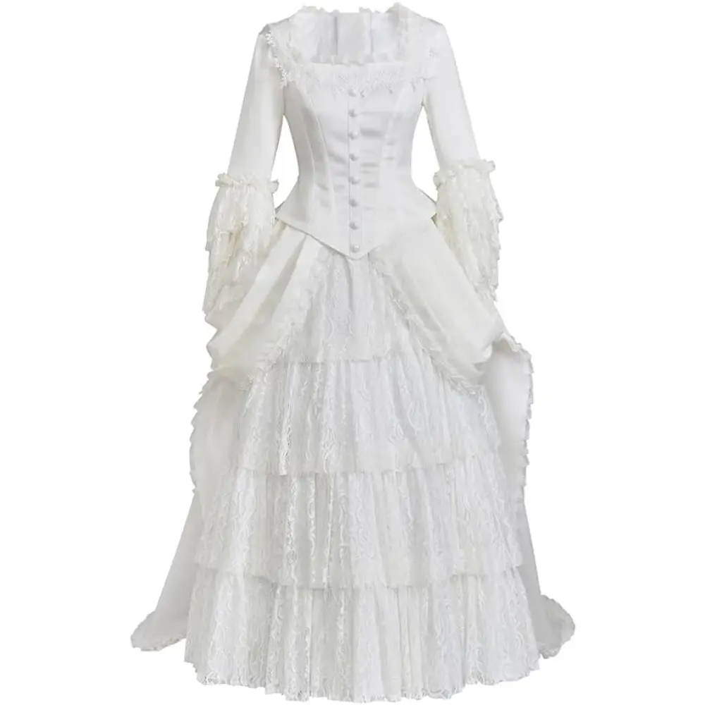 Women's Victorian Bustle Gown - Christine Daae 19th Century Opera Costume with Draped Hip, Fabric, Formal Clothes, Floor-Length, Bustle Silhouette, Classic, 2XL, 3XL, Historical/Period, Theatrical Performances, Opera Events, Dry Clean, Hand Wash Only