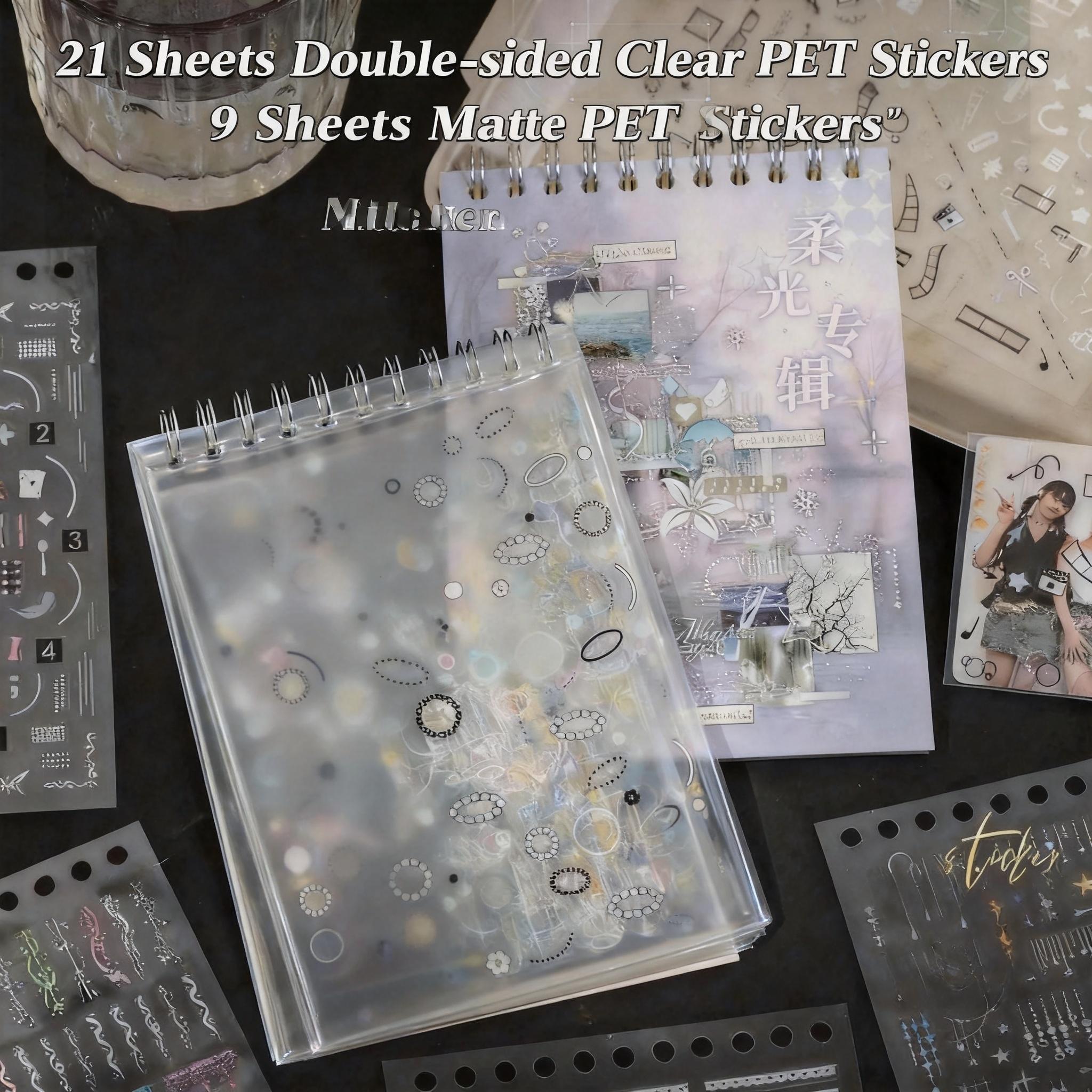 New Arrival 【Soft Glow Album】, PET coil die-cut sticker book with 30 pages of abundant stickers, decorative element stickers suitable for journals, laptops, suitcases and more