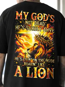 Men'S Christian Faith T-Shirt in Plus Sizes - Y2K Street Style, Featuring God'S Choice Print, Perfect for Church, Casual Outings, And As Christian Gifts - Machine Washable with a Crew Neck And Short Sleeves