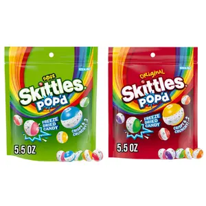 Skittles POP’d Freeze-Dried Original & Sour Candy – Crunchy Fruit Snack, 5.5 oz Resealable Bag