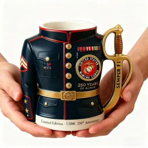 Handmade 3D Military 250th Anniversary Commemorative Mug – Brand new vintage novelty design, perfect Christmas gift for military enthusiasts and veterans. A fresh launch on independent sites! handle usa mug beer stein