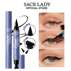 SACE LADY Waterproof Stamp Eyeliner Makeup Black Smudge-proof Pigmented Winged Liquid Eye Liner Pen Lipliner Cosmetic