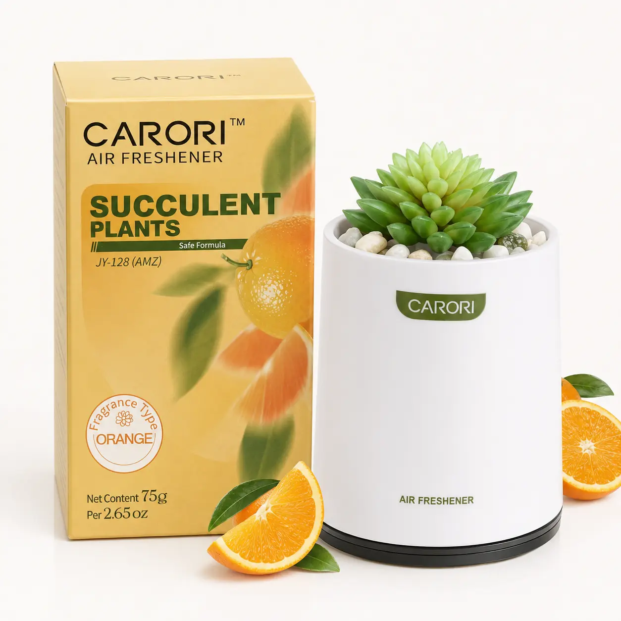 CARORI Long-Lasting Orange Citrus Scent Air Freshener for Home, SolidCar Home Diffuser- Multi-Use Car and Home Diffuser (HomeFragrance Gel Block)