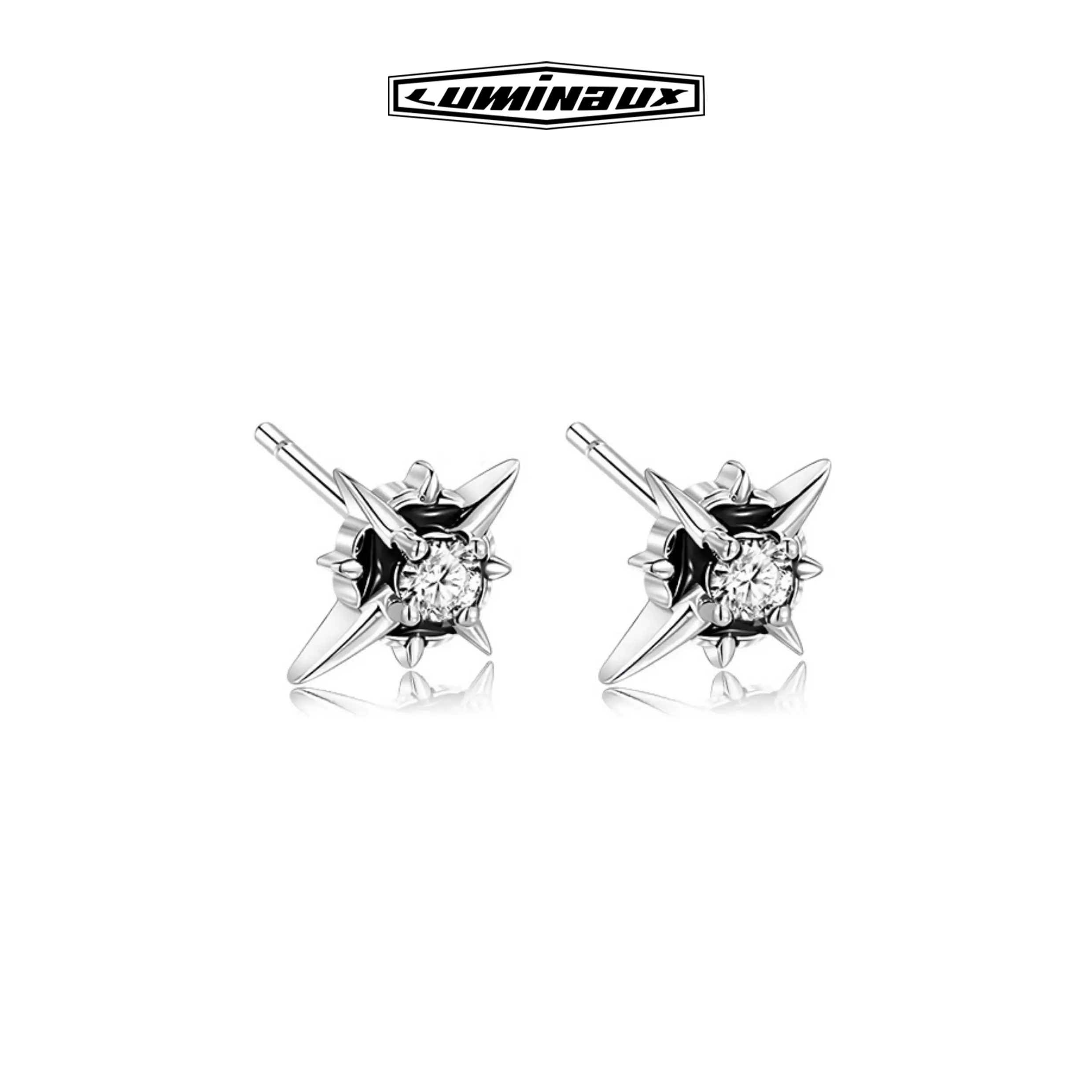 S925 sterling silver Polaris eight-pointed star stud earrings