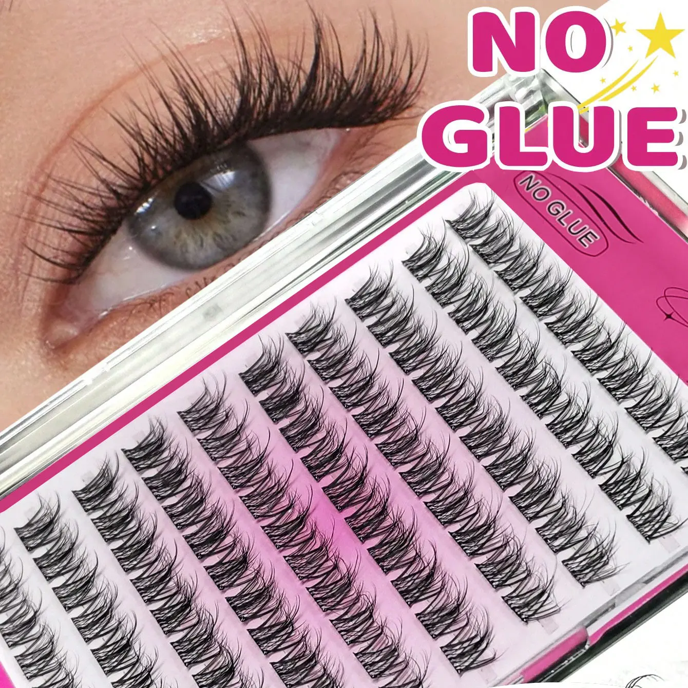 10 rows of glue free false eyelashes with a large capacity of 100, Trilogy of self-adhesive false eyelashes with fine and soft texture, Natural eyelashes Eyelash Extensions Glueless Lashes Clusters, Diy Personal Lashes