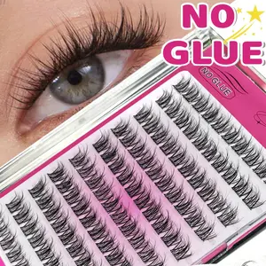 10 rows of glue free false eyelashes with a large capacity of 100 lazy people. Trilogy of self-adhesive false eyelashes with extremely fine and soft texture. Natural eyelashes Cosmetic