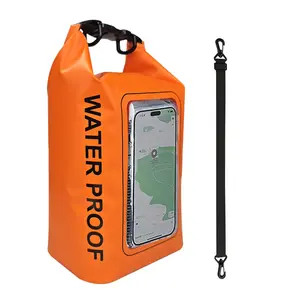 Tankye Outdoor 5L Multi-Functional Waterproof Bucket Bag - PVC/TPU Fabric Cross-Body Bag with PVC Phone Pouch for Boating, Beach Days, Hiking