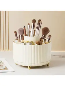 360 Rotating Makeup Desktop Cosmetic Storage Box Organizer Large Capacity for Bathroom Portable Lipstick Makeup Brush Pen Holder