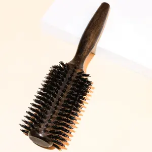 Wooden Roll Hair Brush, Scalp Massage Comb, Curly Hair Detangling & Styling Tool, Hairdressing Comb for Women and Men, Detangling Hairbrush