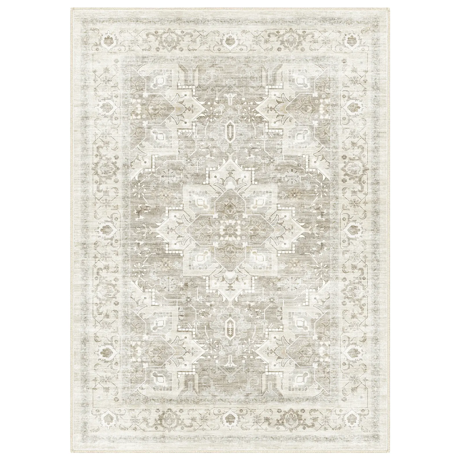 Large Area Rug for Living Room Bedroom Dining Room, Machine Washable Low-Pile Polyester Carpet with Non-Slip Backing, Soft Indoor Floor Rug for Home Office Apartment Dorm