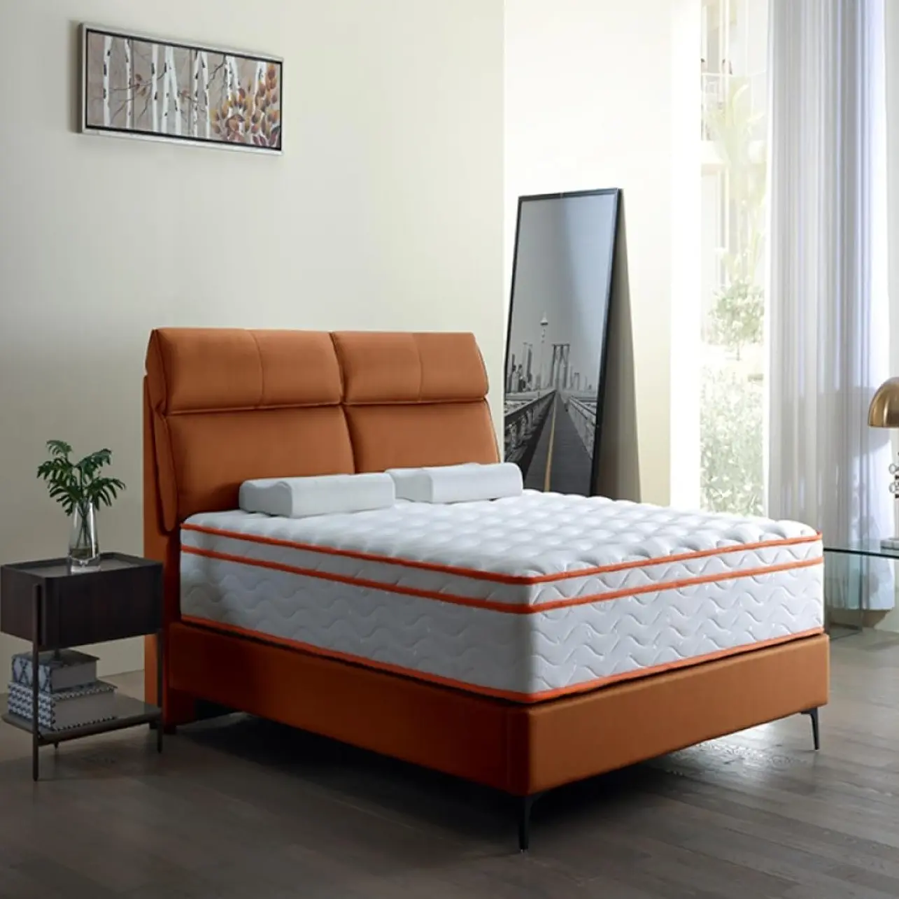 Twin XL 10-Inch Durable Memory Foam Hybrid Mattress in a Box, Foam + Spring Mattress with Pocket Coils, Medium Firm, Pressure Relief, Motion Isolation, Neck Support, Anti-Allergic, Anti-Dust Mite, CertiPUR-US Certified, Milk White (25+ kg)
