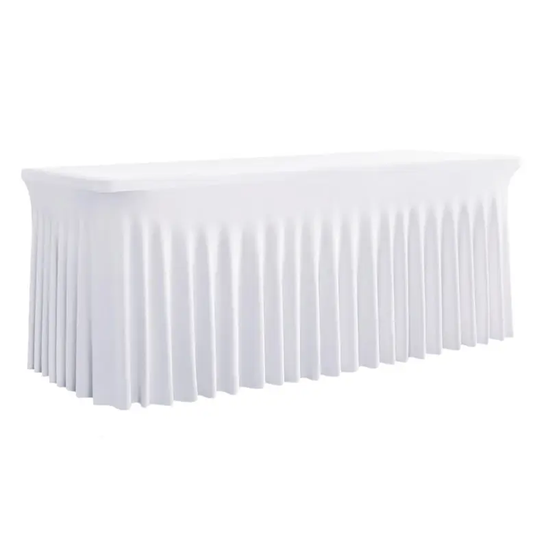 Stretch Spandex Table Cover, Fitted Rectangular Tablecloth Skirt for Weddings Parties Banquet Events Table Decoration, Party Decoration Supplies, Party Accessory