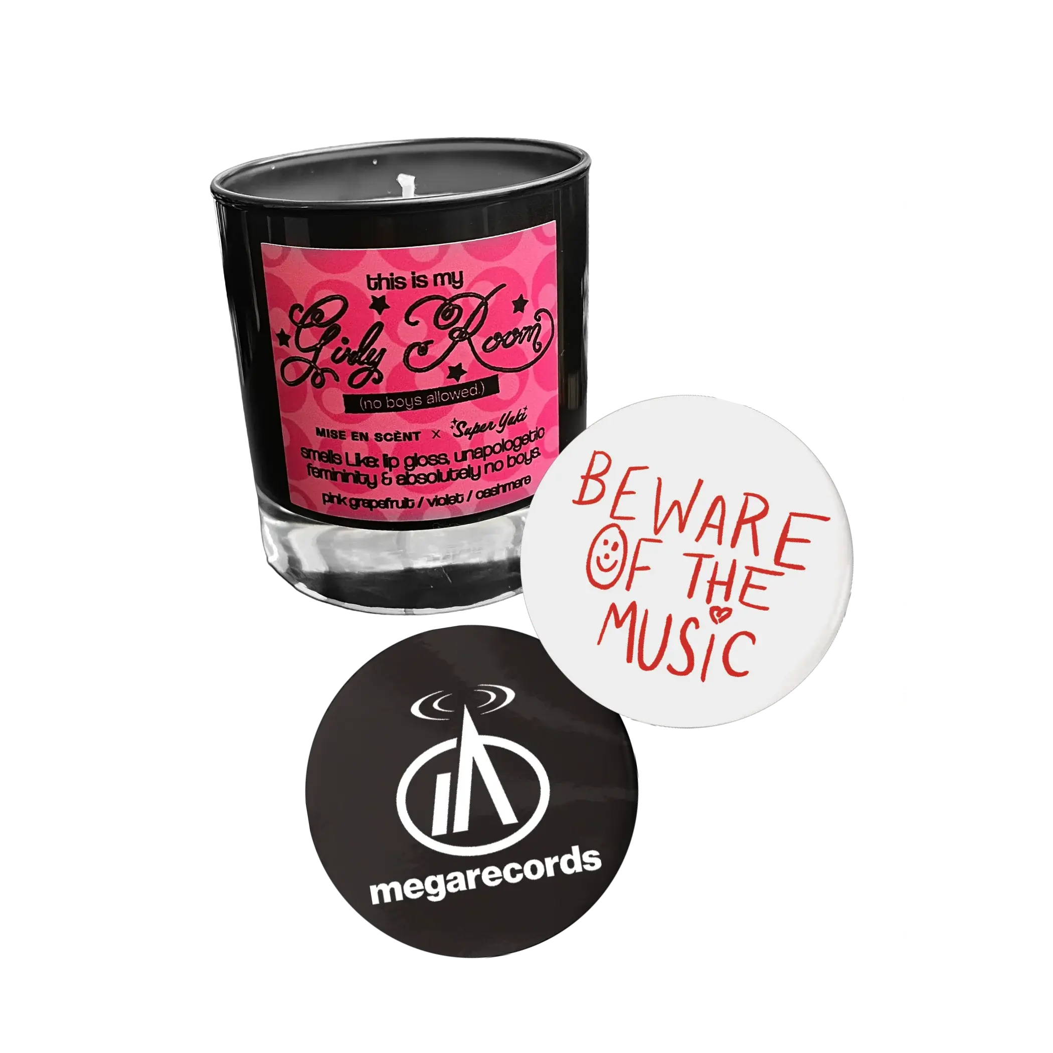 The Girly Room Candle & Button Set Bundle (Preorder)