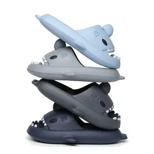 SANPON Men's and Women's Shark Slides Cloud Slippers  Novelty Open Toe Slide Sandals Anti-Slip Beach Pool Shower Shoes with Cushioned Thick Sole summer Swimming Footwear