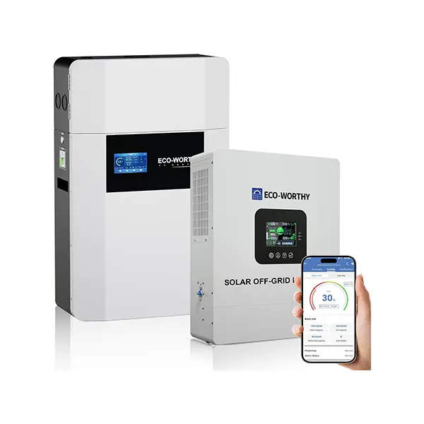 ECO-WORTHY Home Power Backup Station - 5120Wh 48V 100Ah Wall-Mount Lithium Iron Phosphate Battery with Conduit Box, Bluetooth, WiFi, 5000W Sine Wave Solar Inverter Charger, Fast Charge for Off-Grid Solar Generator Power Supplies