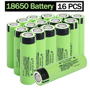 16 rechargeable batteries 3500mAh original 18650 lithium battery compatible with household appliances flat head battery
