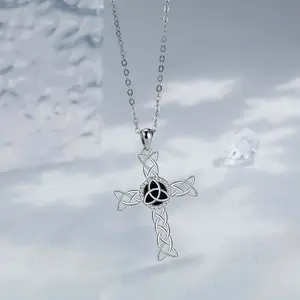 Celtic Cross Zircon Necklace Jewelry for Daily Wear and Gift