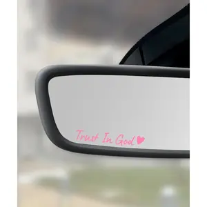 4 count  Stickers, Decals, Accessories Trust in God Rearview Mirror Sticker,Auto Stickers and Decals,Auto Decals for Women,Trust in God Mirror Decals,Suitable for  (Pink)