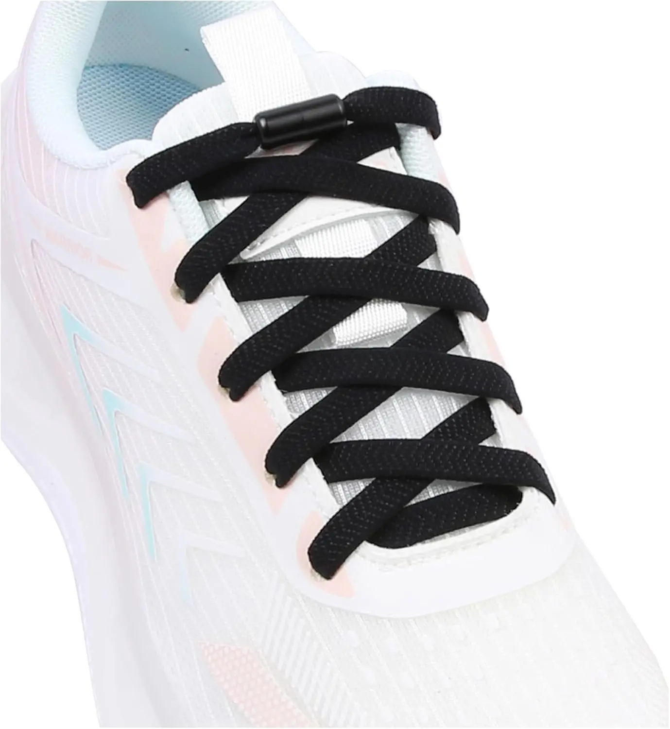 2 Pairs Elastic No Tie Shoe Laces for Adults and Kids Shoes, Tieless Flat Shoelaces for Sneakers