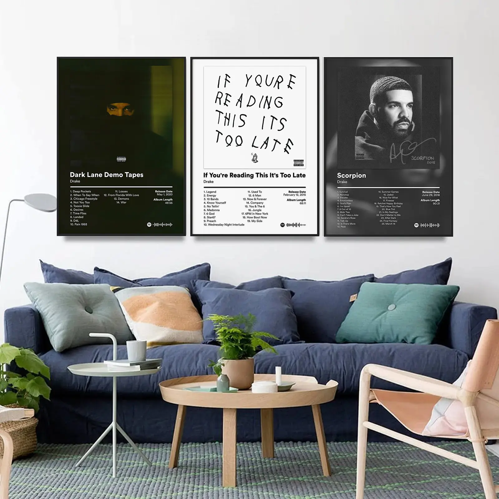 Set of 3 Drake Bundle Album Cover Wall Art Poster HD Print Unframed Aesthetic Room Home House Modern Wall Decor Trendy Gift.