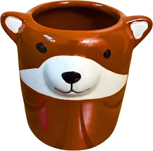 Ceramic Dog Shape Planter Pot, 3.5in Cute Succulent Animal Planter with Drainage Hole, Small Indoor Plant Pot Desk Decor Mini Flower Pot for Succulents Cactus Herbs Home Office Garden Decoration
