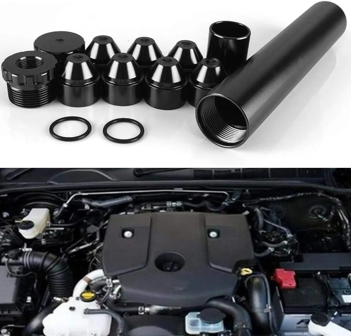 11pcs/set Aluminum 5/8-24 Car Fuel Filter Solvent Trap For NAPA 4003 WIX 24003 Black