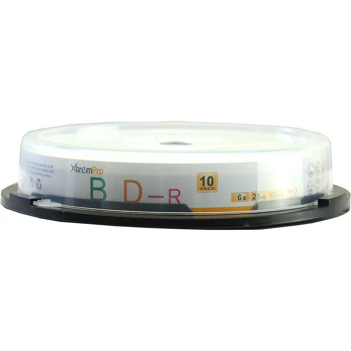 212 MAIN Large Capacity BD-R Discs, 6X Speed, 25GB, 135Min Blu-Ray Blank Media, 10-Pack Spindle-Packaged, 1 Lbs
