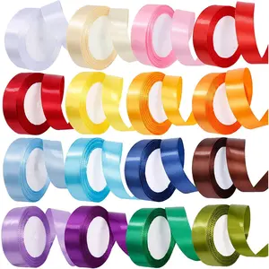 400 Yard Satin Ribbon Single Face 16 Solid Color Fabric Ribbon Bulk,25 Yard per Roll in 1 Inch Wide,16 Rolls,Assorted Ribbon Perfect for Gift Wrapping/Christmas/Wedding Favors/Party Decoration - Home Improvement.