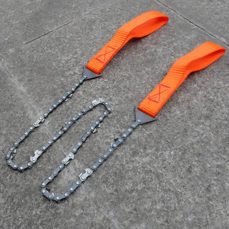 Pocket Chain Saw for Summer, 24 Inch 11 Teeth Bi-Directional Survival Wire Saw, Universal Camping Backpacking Gear Tools, Tree Cutting Equipment Tool