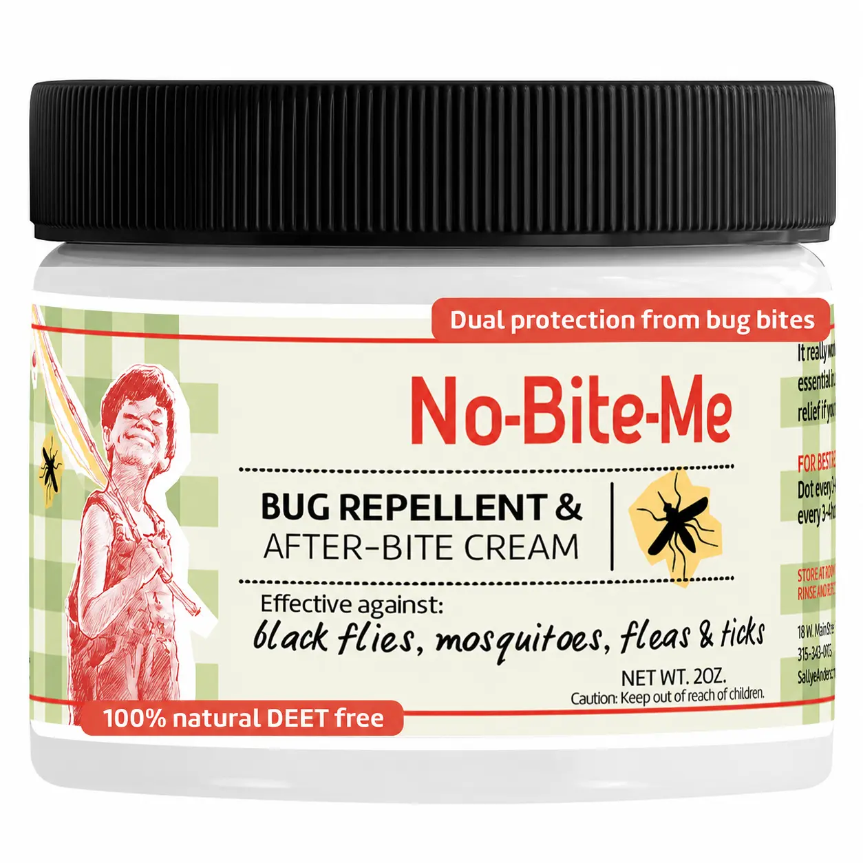 Natural DEET-Free Insect Repellent Lotion and Anti-Itch Cream with Essential Oils for Mosquitoes, Fleas, Ticks and Outdoor Protection, 2 oz