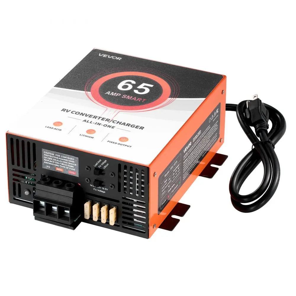 【Summerfinds】VEVOR RV Power Converter,65 Amp110V AC to 12V DC RV Converter Battery ChargerMulti Stage Smart Charging13V to 16.5V Operating RangeCompatible with Lithium & Lead Acid Batteryfor Camper