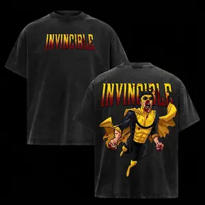 Invincible Superhero Comic Graphic T-Shirt, Mark Grayson Print,Ideal Fan Gift for Comic & Superhero Lovers 90s Graphic American Casual Short Sleeve Tee|Premium Soft Cotton Classic Unisex T-Shirt for Daily,Gym & Streetwear|Oversized Vintage Washing T-Shirt