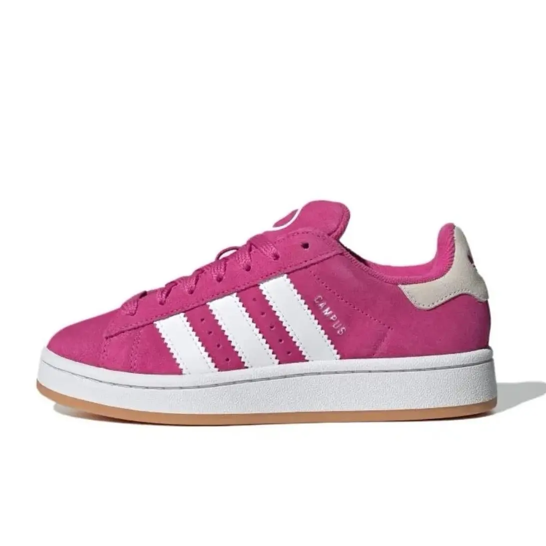 Adidas Campus 00s Women's Retro Suede Sports Shoes, Low Top Casual Sneakers in Semi Lucid Fuchsia with Gum Rubber Sole