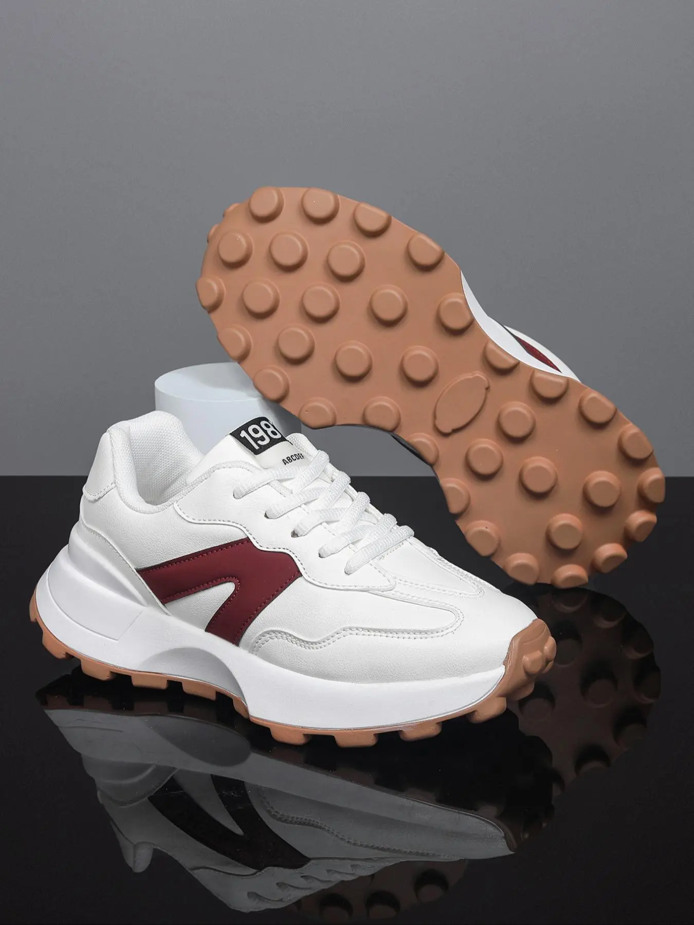 Girl's Fashionable Patchwork Design Lace Up Sneakers, Low Top Shoes, Trendy Sneakers, Casual Comfortable Breathable Sporty Running Shoes, All-match Basic Shoes for Daily Wear